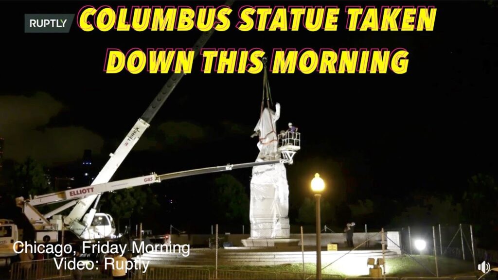 BREAKING NEWS Iconic Statue Of Christopher Columbus Taken Down In