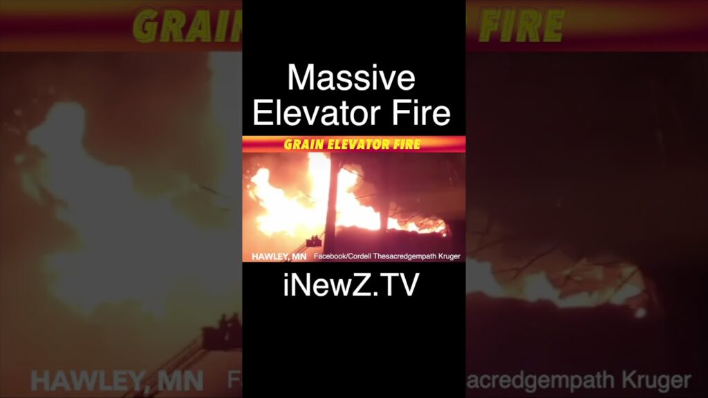 Multiple Departments Battle Grain Elevator Fire In Hawley, Minnesota